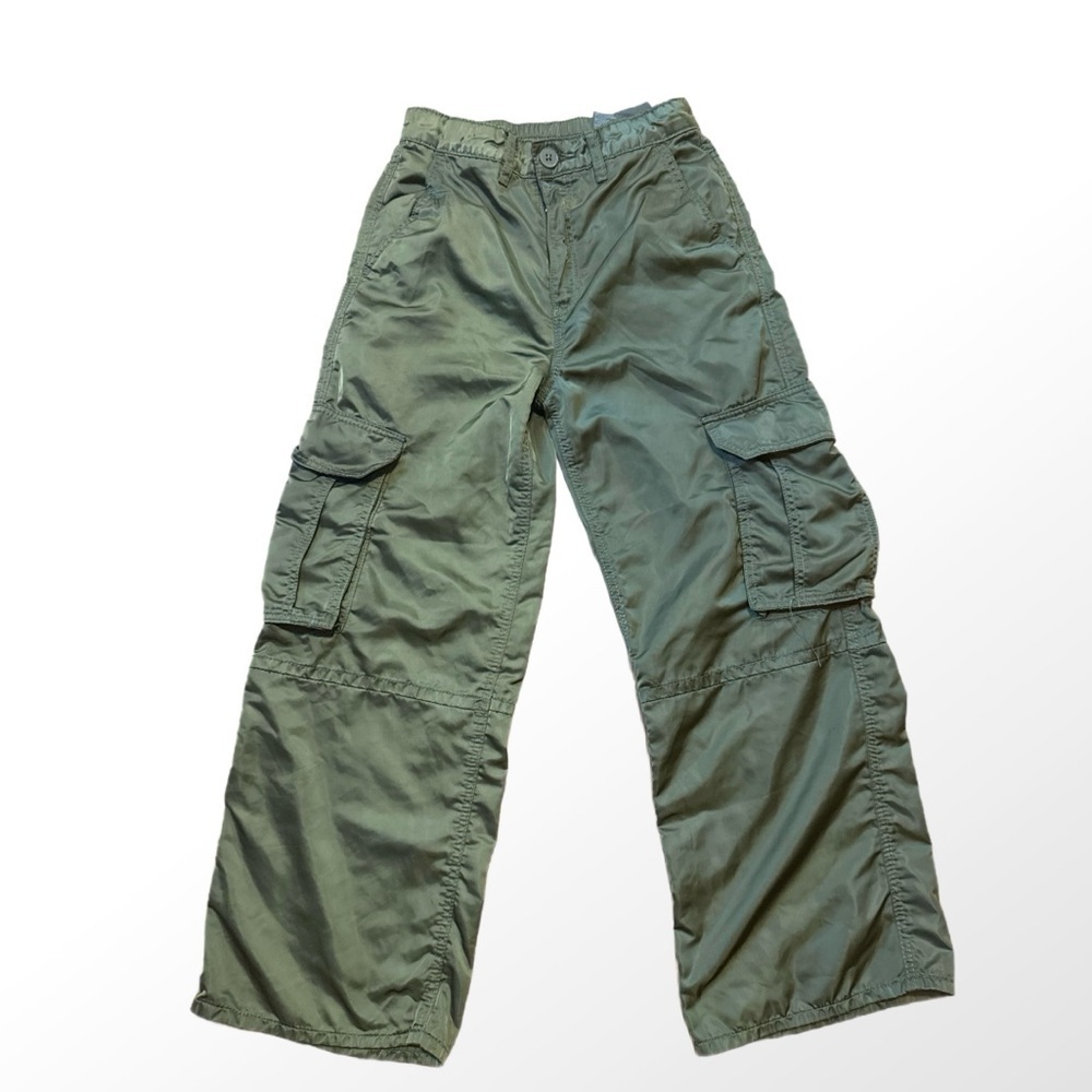 Kids Green Cargo Pants silky